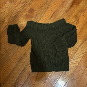 Cozy Green Cable Knit Sweater